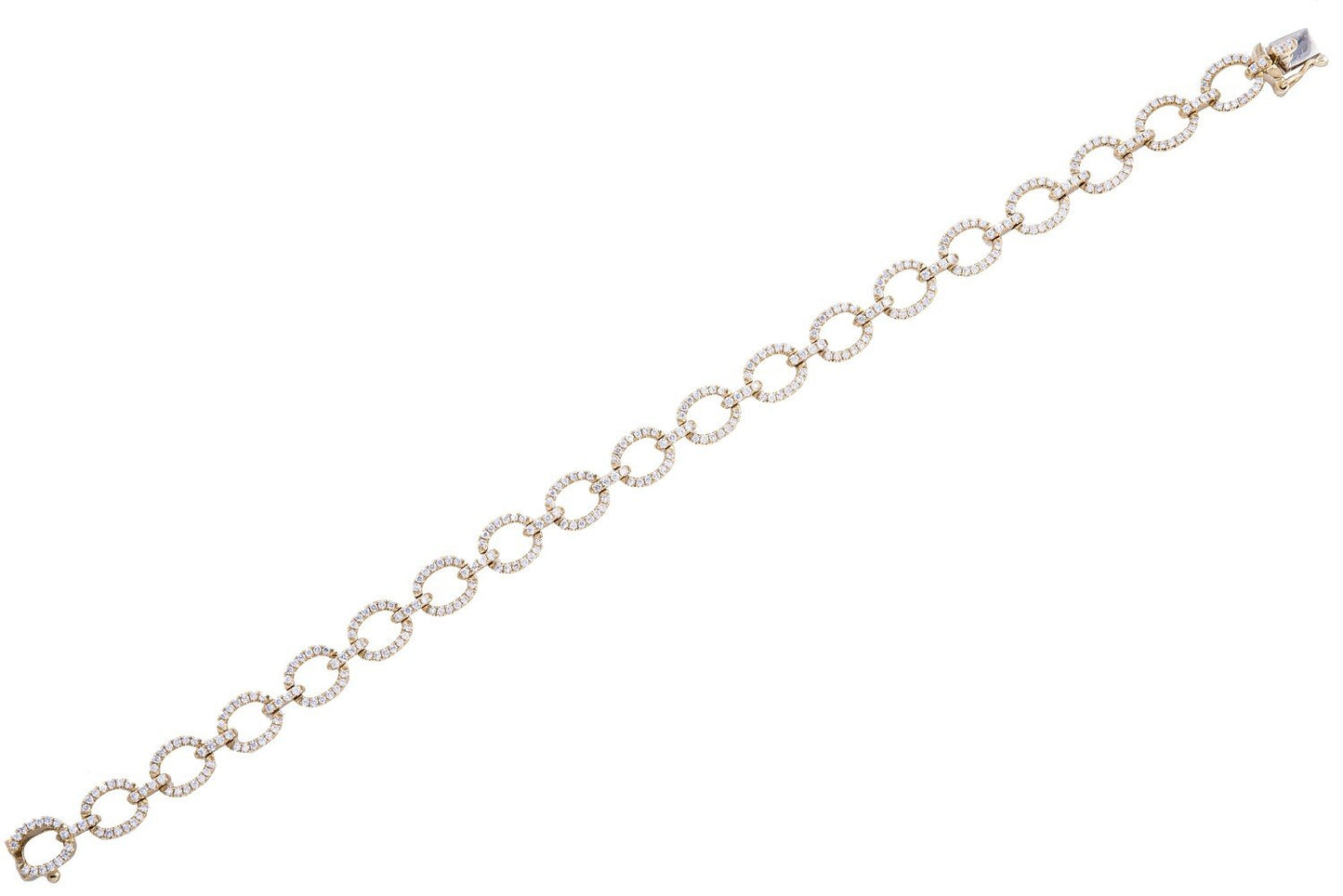 Bracelet - diamond fashion circular links 14kt yellow gold - Gaines Jewelers