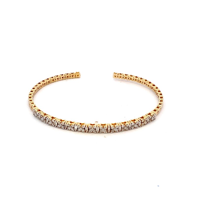 Bracelet - Diamond Flex Cuff Bracelet 18k yellow gold - Gaines Jewelers