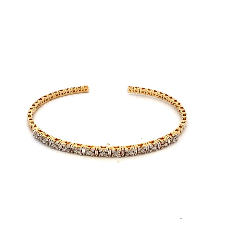 Bracelet - Diamond Flex Cuff Bracelet 18k yellow gold - Gaines Jewelers