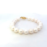 Bracelet - fresh water pearl 8.5 - 9mm single strand 14kt yellow gold - Gaines Jewelers