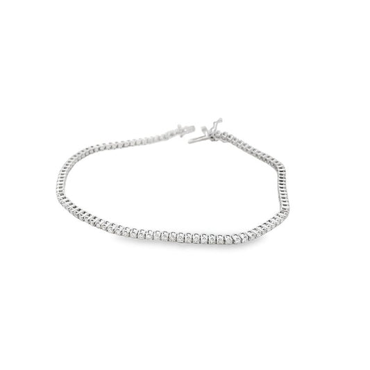 Bracelet - natural diamond tennis bracelet 1.15ct 14kt white gold - Gaines Jewelers