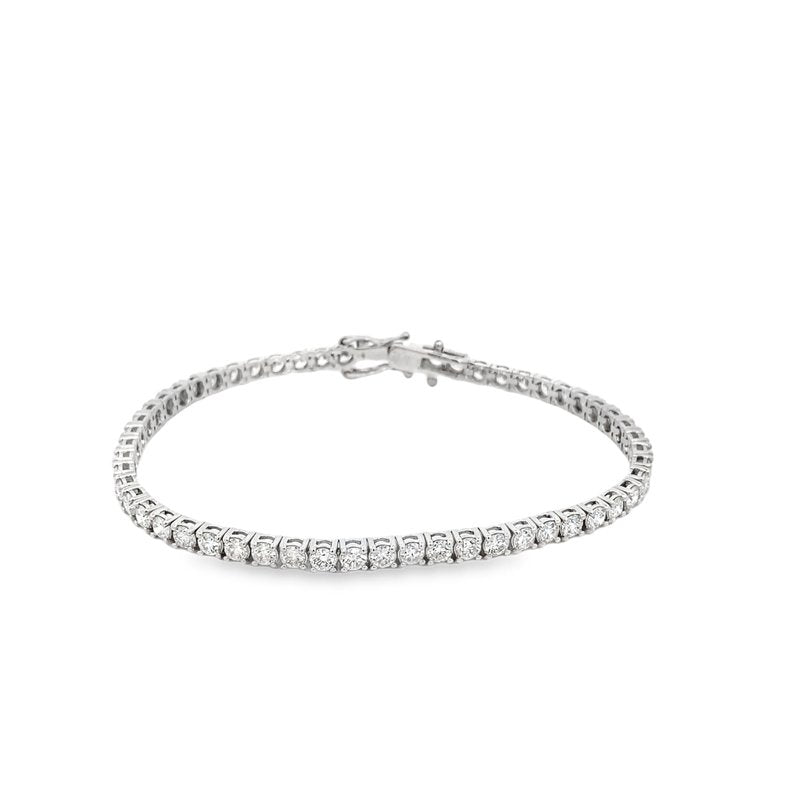 Bracelet - natural diamond tennis bracelet 5.00ct 14kt white gold - Gaines Jewelers