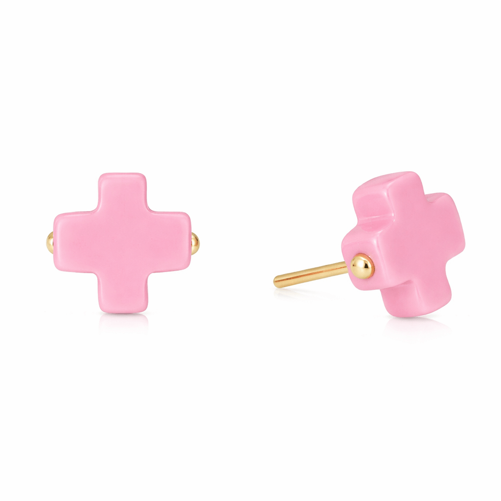 Bright Pink Signature Cross Stud - enewton - Gaines Jewelers