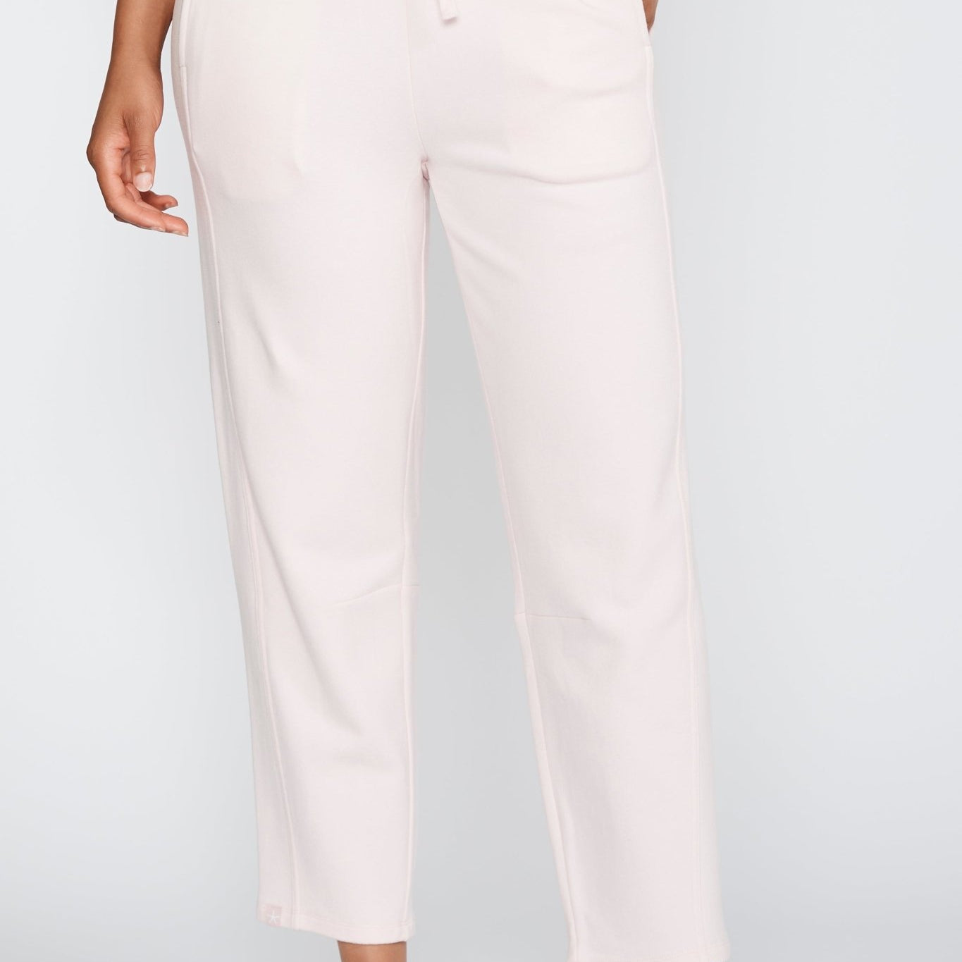Brushed Fleece Seamed Ankle Pant - Large - Pink Sand - Barefoot Dreams - Gaines Jewelers