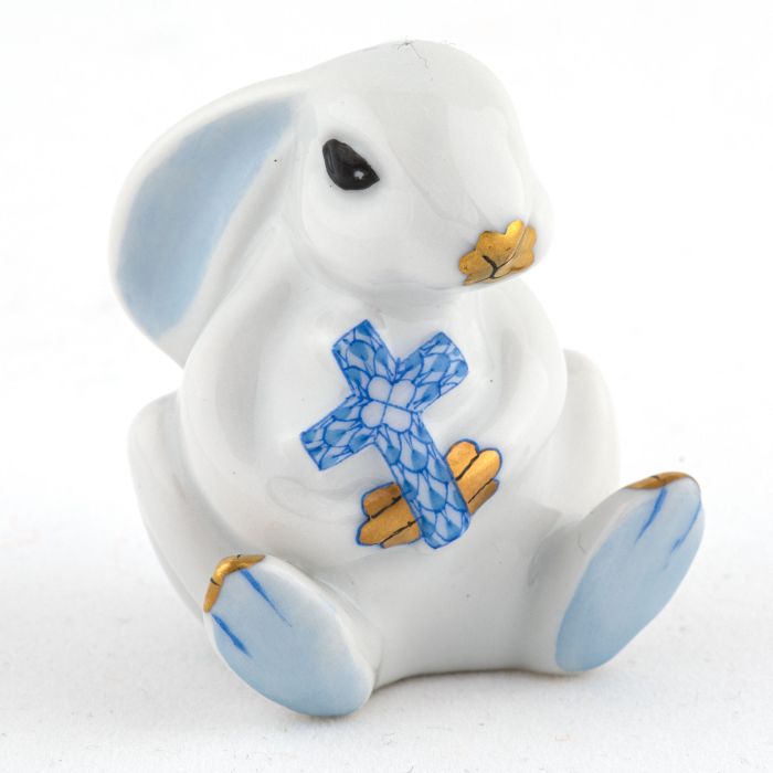 BUNNY WITH CROSS - BLUE - Gaines Jewelers