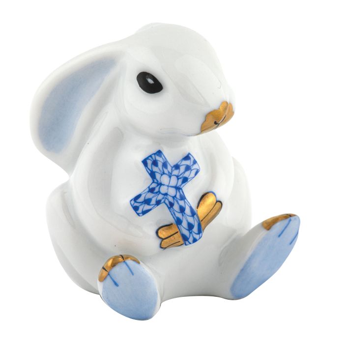 **Bunny with Cross - Saphire - Herend - Gaines Jewelers