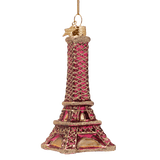 Burgundy Eiffel Tower Glass Ornament - Vondels - Gaines Jewelers