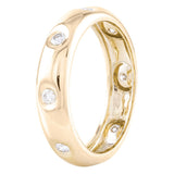 Burnish set diamond ring in band 14kt yellow gold - Gaines Jewelers