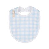 Burp Me Bib Buckhead Blue Gingham With Worth Avenue White - Gaines Jewelers