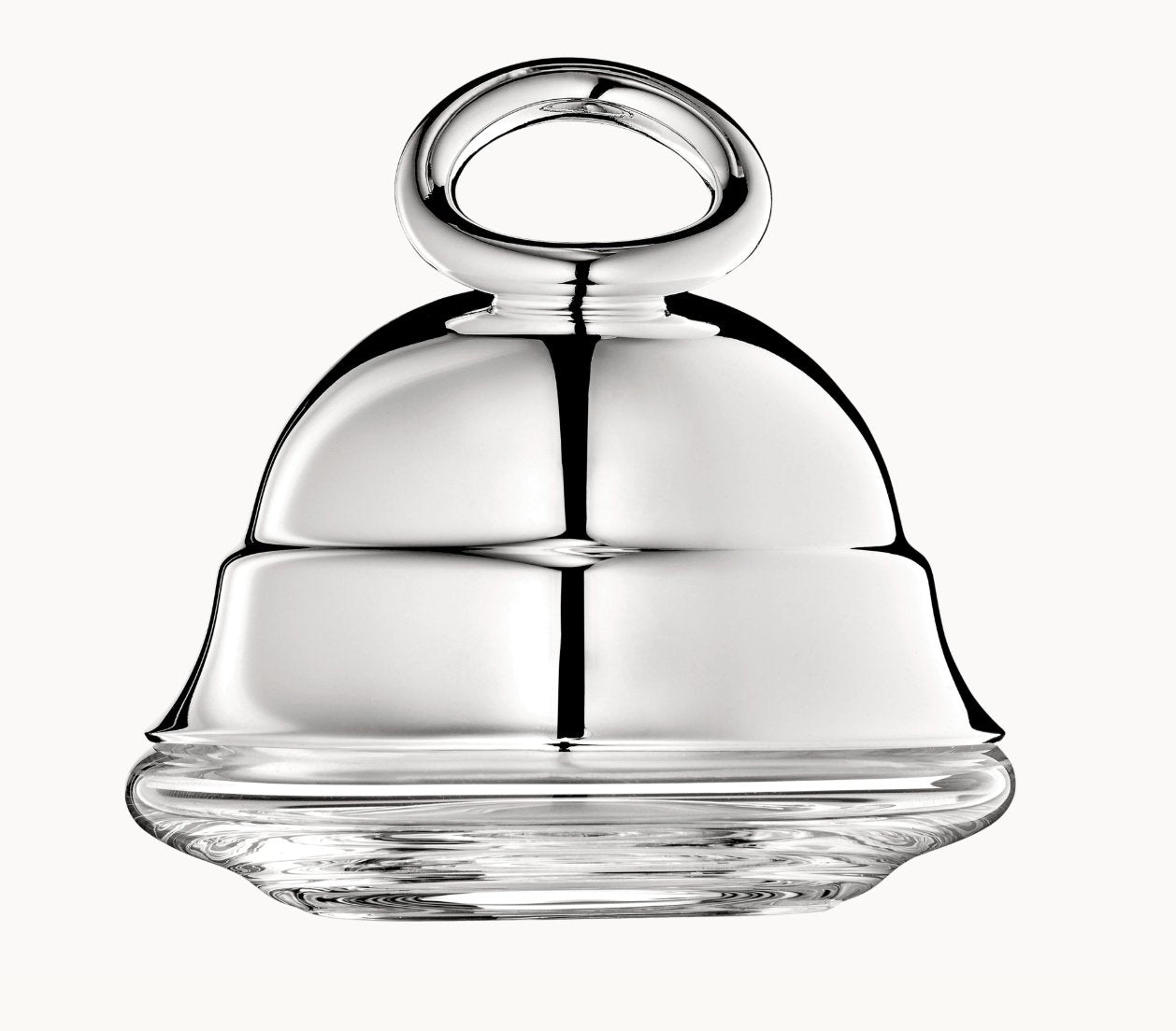 Butter dish - Vertigo silver top crystal bottom round - Gaines Jewelers