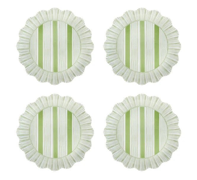 Cabana Stripe Dessert/Salad Plate Set of 4 - Seagrass - Juliska - Gaines Jewelers