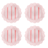 Cabana Stripe Melamine Dessert/Salad Plate Set of 4 - Coral - Juliska - Gaines Jewelers