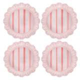 Cabana Stripe Melamine Dinner Plate Set of 4 - Coral - Juliska - Gaines Jewelers