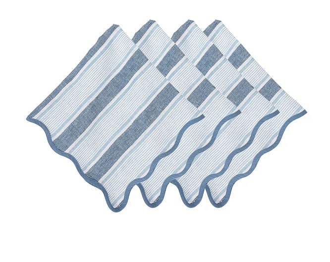 Cabana Stripe Napkin Set of 4 - Ocean - Juliska - Gaines Jewelers