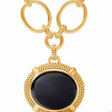 Cabochon Gold Statement Necklace - Obsidian Black - Julie Vos - Gaines Jewelers
