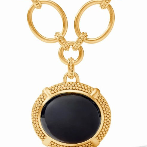 Cabochon Gold Statement Necklace - Obsidian Black - Julie Vos - Gaines Jewelers