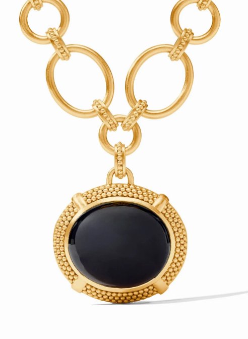Cabochon Gold Statement Necklace - Obsidian Black - Julie Vos - Gaines Jewelers