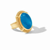 Cabochon Gold Statement Ring - Size 7 - Iridescent London Blue - Julie Vos - Gaines Jewelers