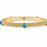Cabochon Small Gold Bangle - Iridescent London Blue - Julie Vos - Gaines Jewelers