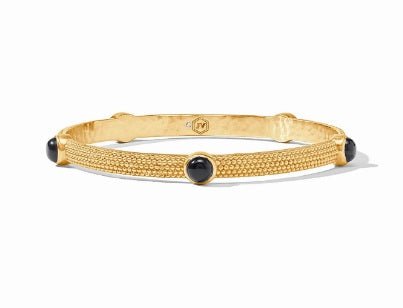 Cabochon Small Gold Bangle - Obsidian Black - Julie Vos - Gaines Jewelers