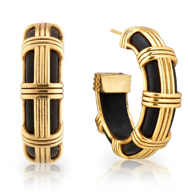 Capucine De Wulf Gaia Cage Hoop Earrings - Ebony - Gaines Jewelers