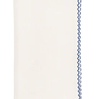 Casbah Napkin in White & Blue - Kim Seybert - Gaines Jewelers