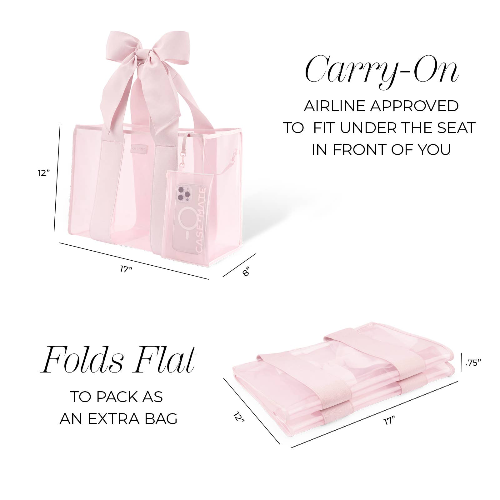 Case - Mate - Case - Mate Ballet Pink Bow Jelly Tote Bag - Gaines Jewelers
