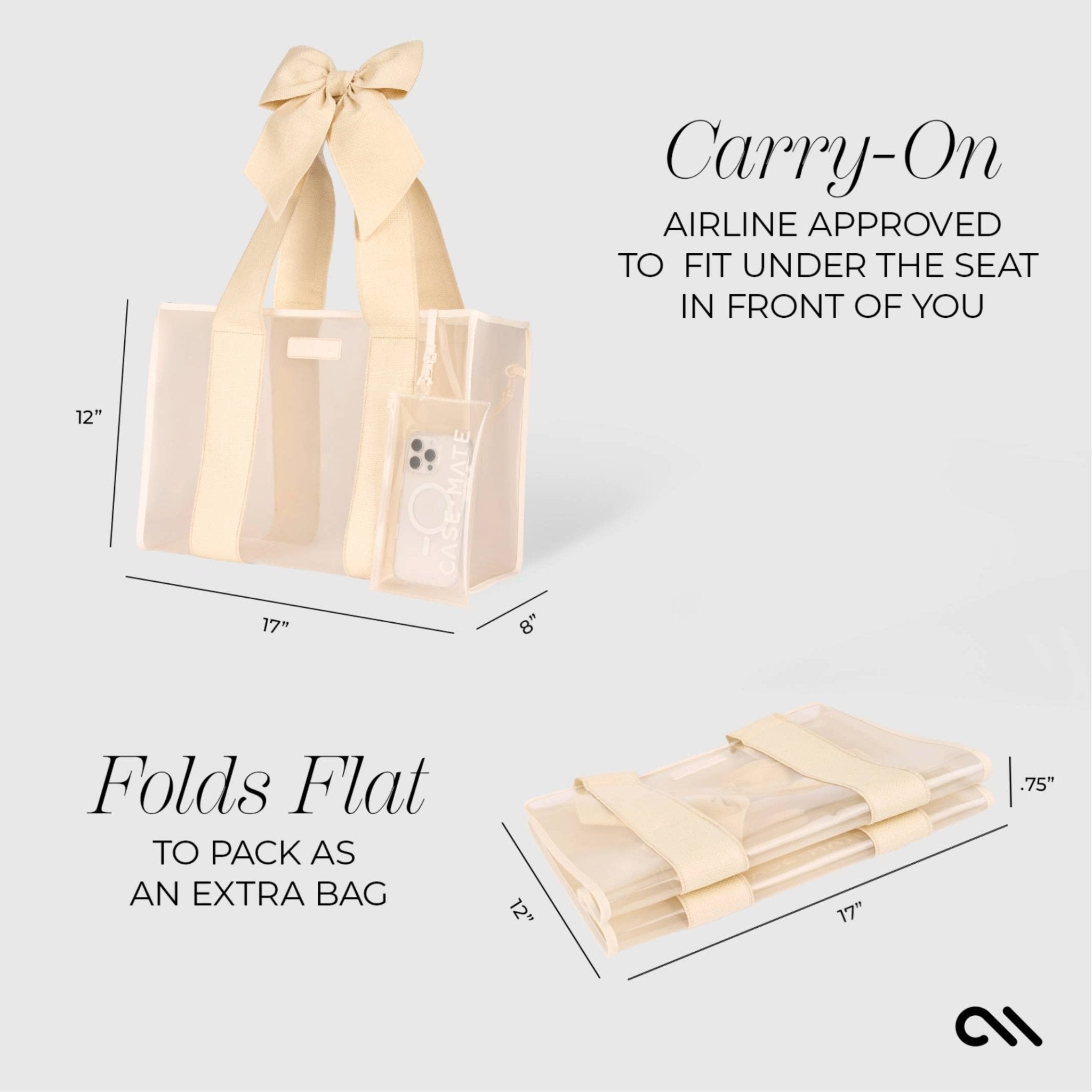 Case - Mate - Case - Mate Ecru Raffia Bow Jelly Tote Bag - Gaines Jewelers
