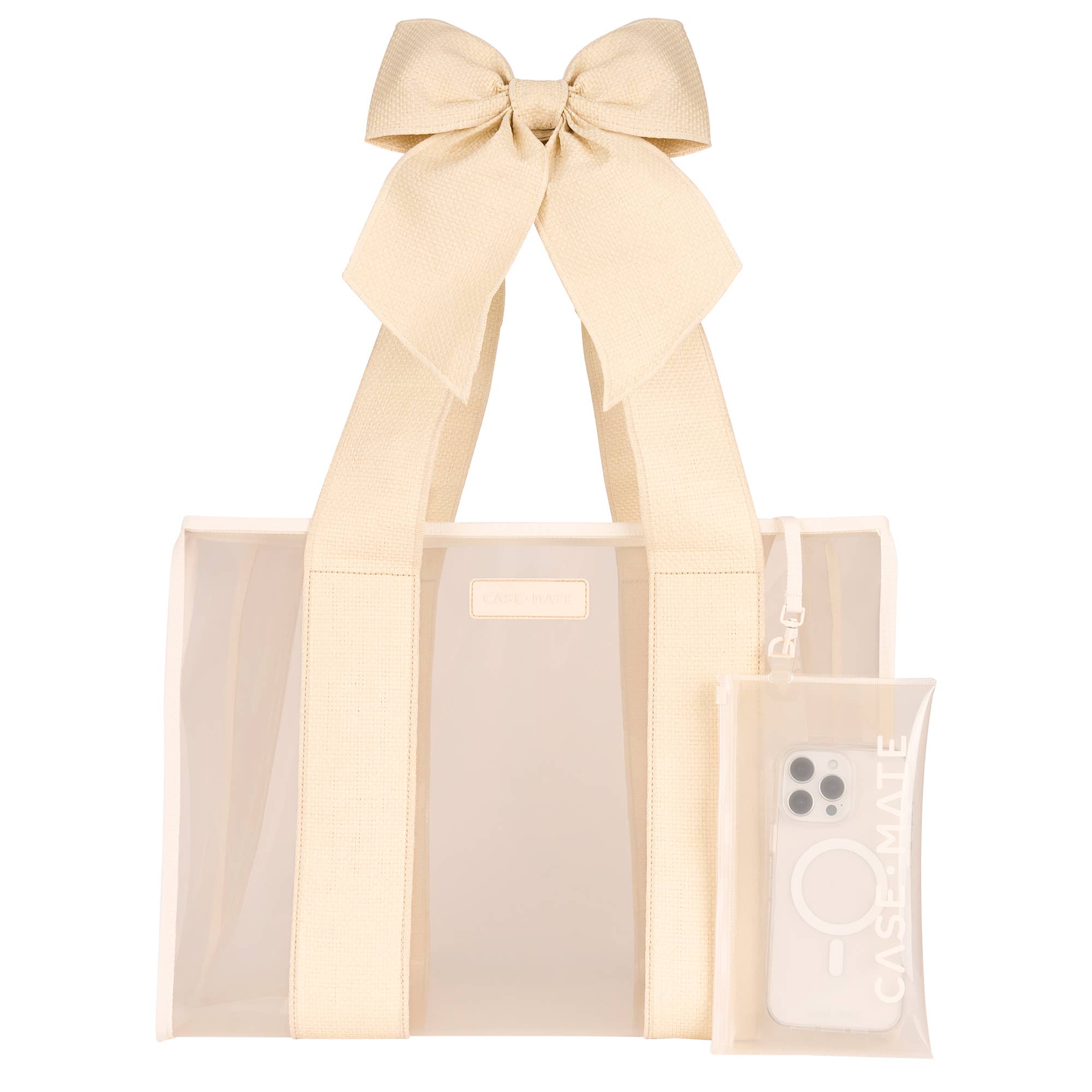 Case - Mate - Case - Mate Ecru Raffia Bow Jelly Tote Bag - Gaines Jewelers