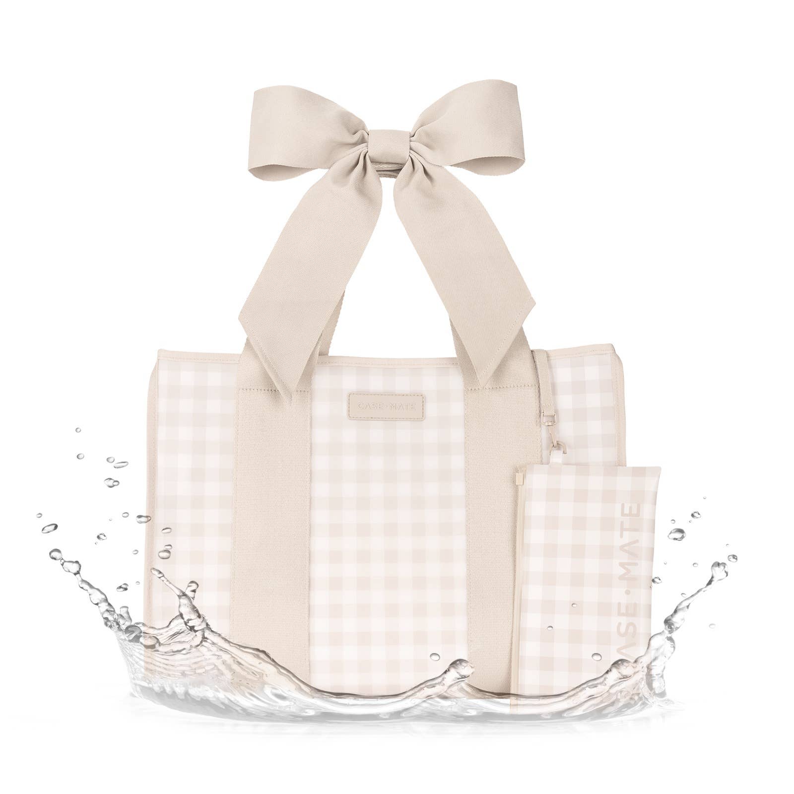 Case - Mate - Case - Mate Latte Gingham Bow Jelly Tote Bag - Gaines Jewelers