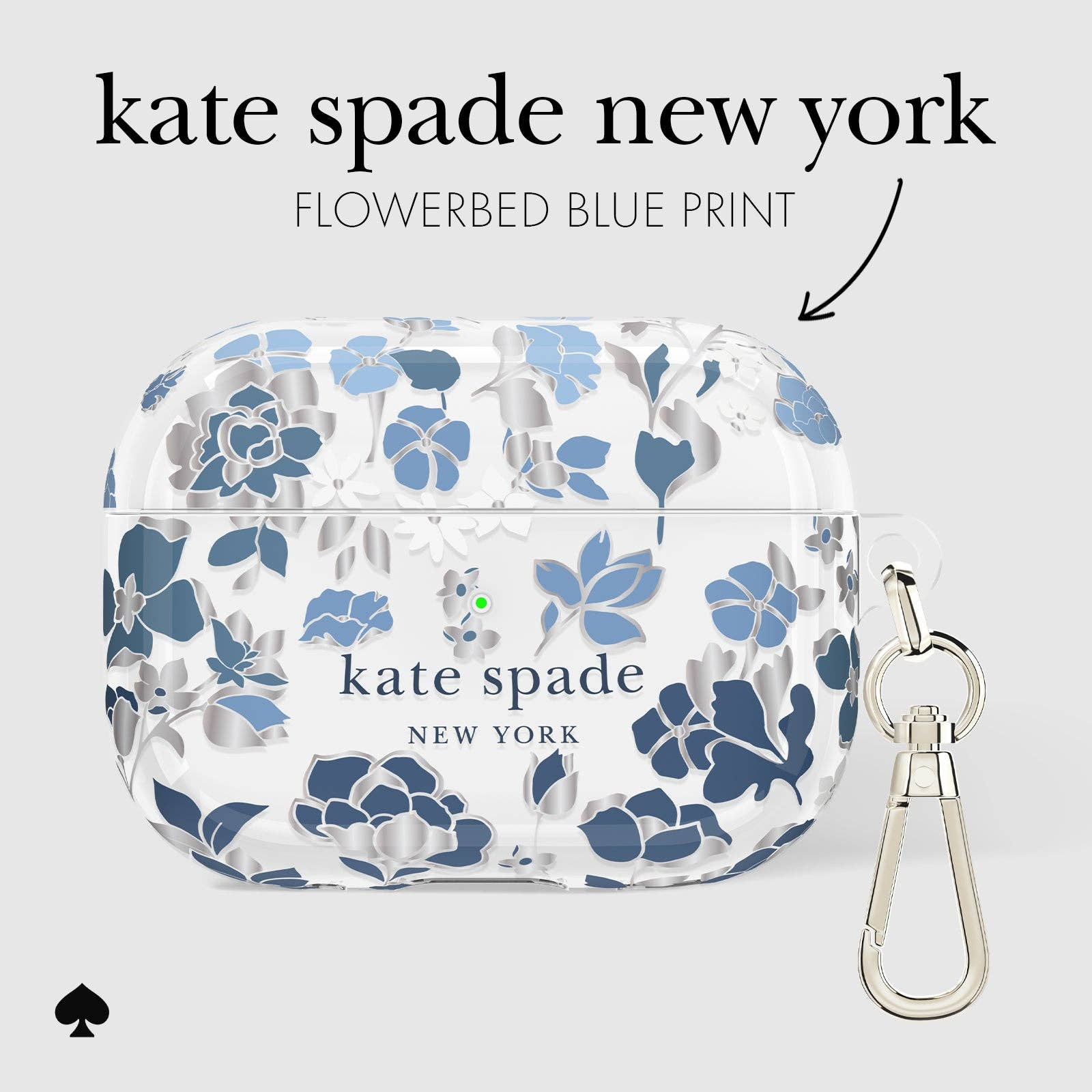 Case - Mate - Kate spade new york Flowerbed Blue - AirPods Pro 1 & 2 Case: Flowerbed Blue - Gaines Jewelers