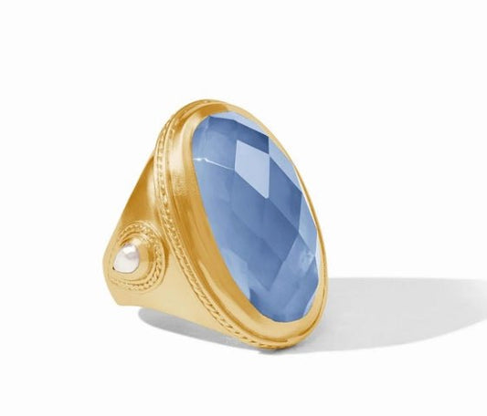 Cassis Statement Ring Color Iridescent Chalcedony Blue - Julie Vos - Gaines Jewelers