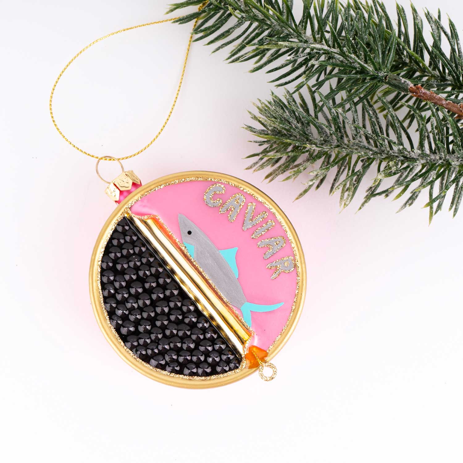 8 Oak Lane Caviar Glass Ornament - Thumbnail 2