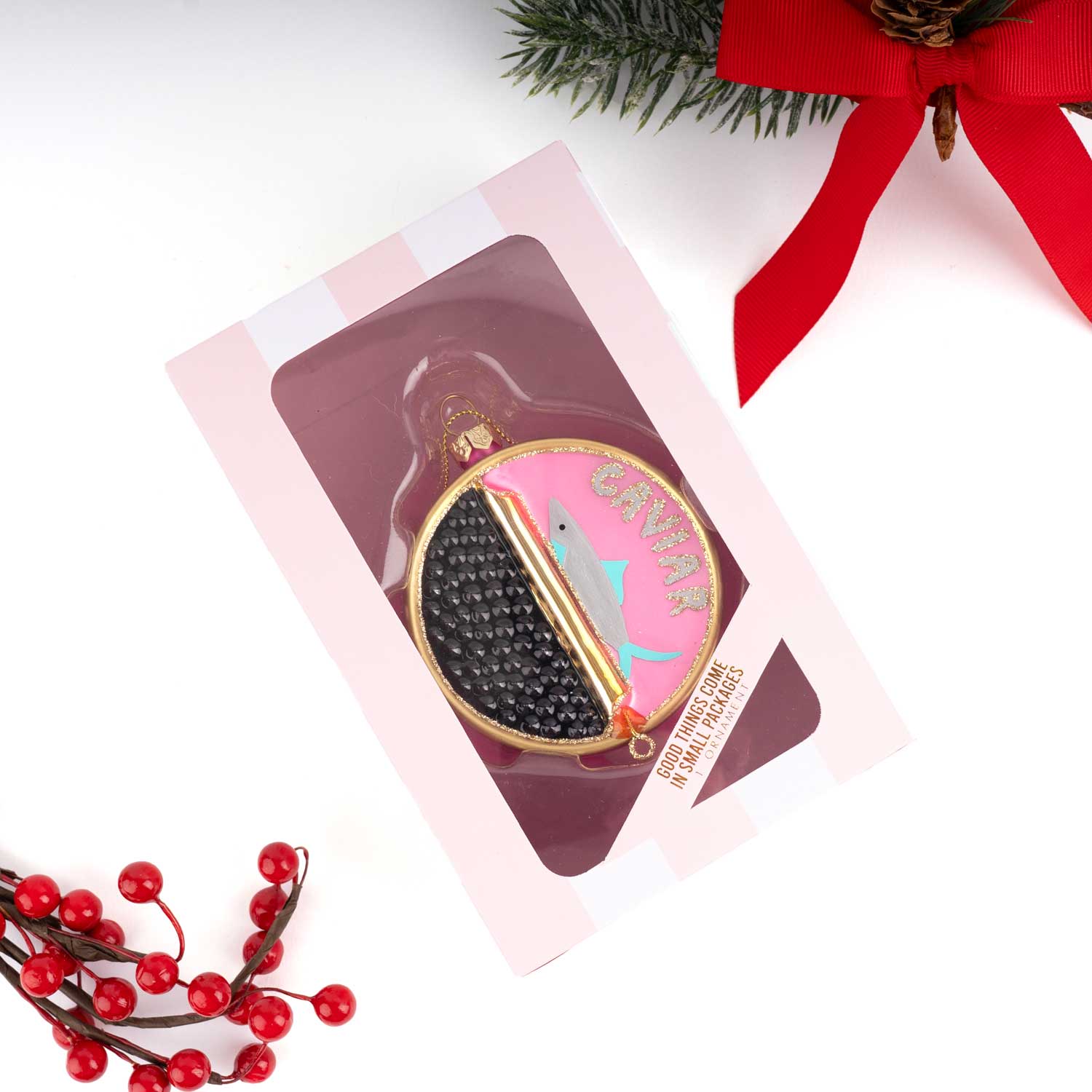 Caviar Boxed Glass Ornament - 8 Oak Lane - Gaines Jewelers