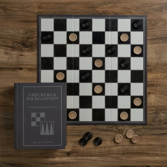 Checkers & Backgammon - Vintage Bookshelf Edition - Gaines Jewelers