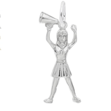 Cheerleader with Megaphone Charm Sterling Silver - Rembrandt Charms - Gaines Jewelers