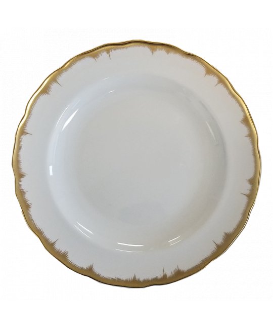 Chelsea Feather Gold Dinner Plate - Mottahedeh - Gaines Jewelers
