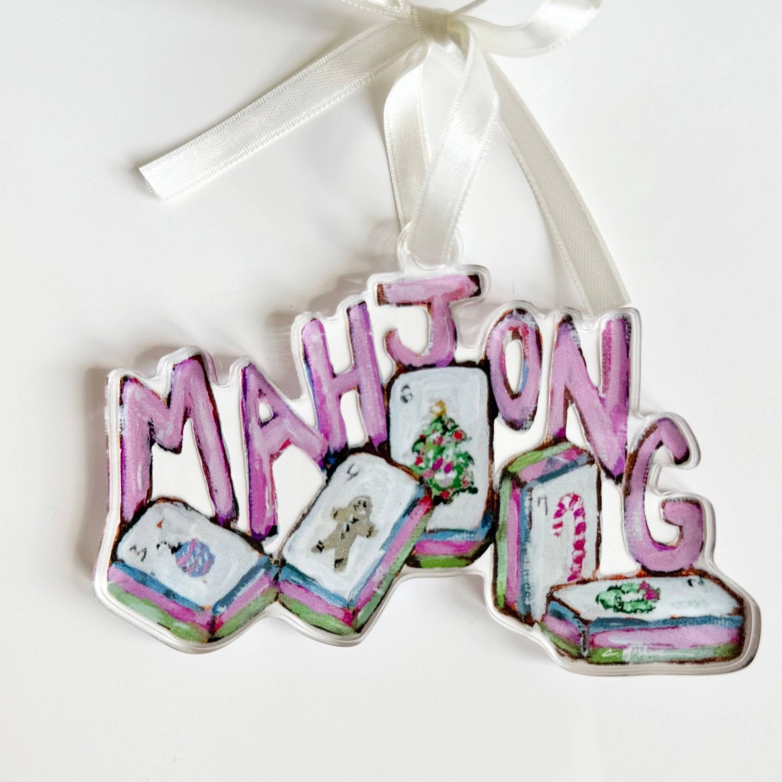 Chelsea McShane Art - "Mahjong Christmas" ornament - Gaines Jewelers