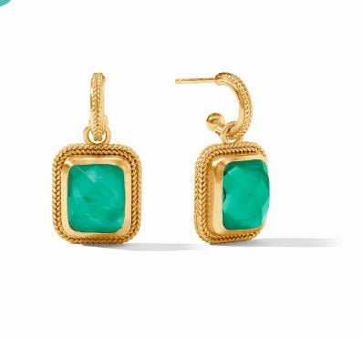 Cheval Gold Hoop & Charm Earring - Iridescent Emerald Green - Julie Vos - Gaines Jewelers