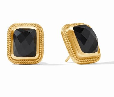 Cheval Gold Stone Stud Earring - Obsidian Black - Julie Vos - Gaines Jewelers