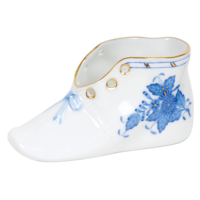 Chinese Bouquet Blue Baby Shoe - Herend - Gaines Jewelers