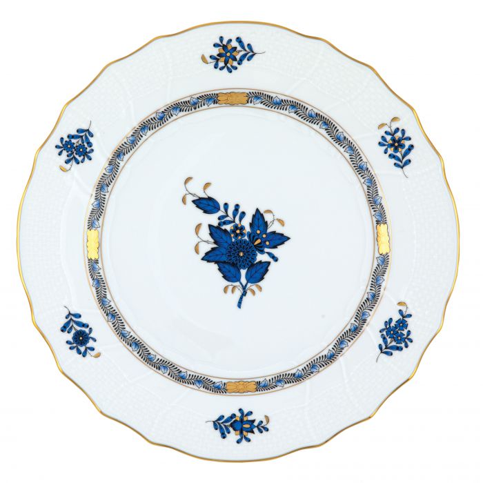 Chinese Bouquet Dinner Plate Black Sapphire - Herend - Gaines Jewelers