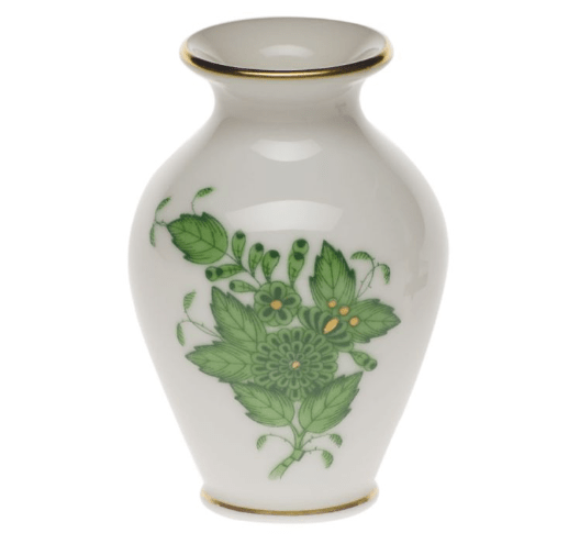 Chinese Bouquet Small Bud Vase with a Lip - Green - Herend - Gaines Jewelers