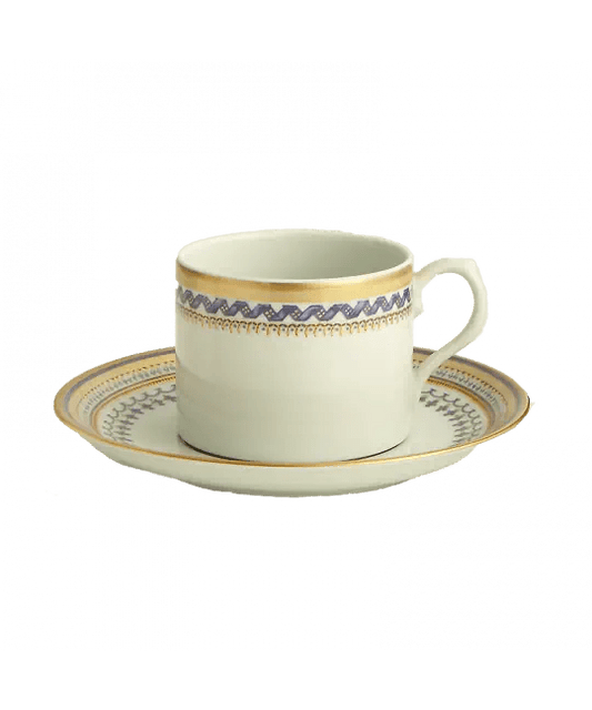 Chinoise Blue Can Teacup and Saucer - Mottahedeh - Gaines Jewelers