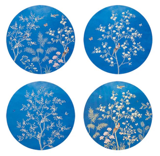 Chinoiserie Lacquered Placemats Blue - Addison Ross - Gaines Jewelers