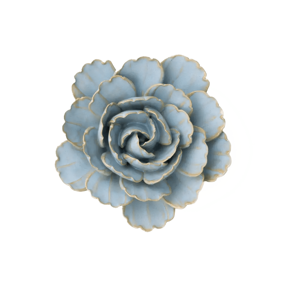 Chive - Designer Ceramic Gifts - Robin's Egg Blue Keiko Peony Flower - Gaines Jewelers