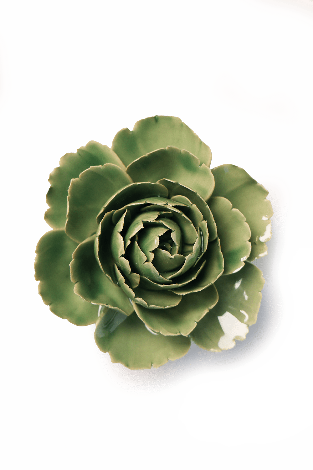Chive - Jade Green English Rose Ceramic Flowers - Nature Decor - Gaines Jewelers
