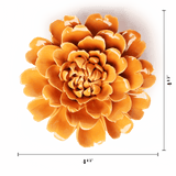 Chive - Orange Fiesta Marigold Fall Decor Ceramic Flower - Gaines Jewelers