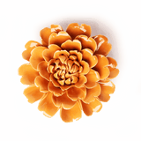 Chive - Orange Fiesta Marigold Fall Decor Ceramic Flower - Gaines Jewelers