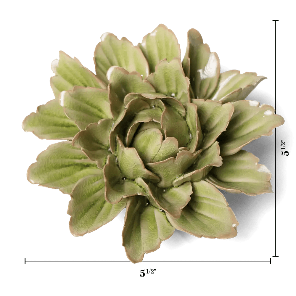 Chive - Peridot Sorbet Peony Ceramic Flowers - Boho Gift Decor - Gaines Jewelers